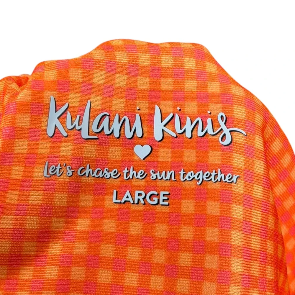 KULANI KINIS Bikini Top Teal Floral Ruched Sun Charm‎ Women's Size Large